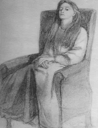 Elizabeth Siddal, c.1853 (grafite sobre papel)